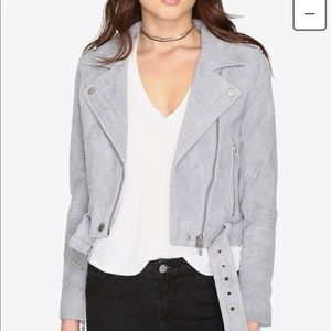 Blank NYC Gray Suede Moto Jacket